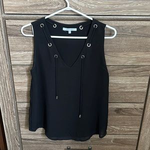 Naked zebra black dressy tank